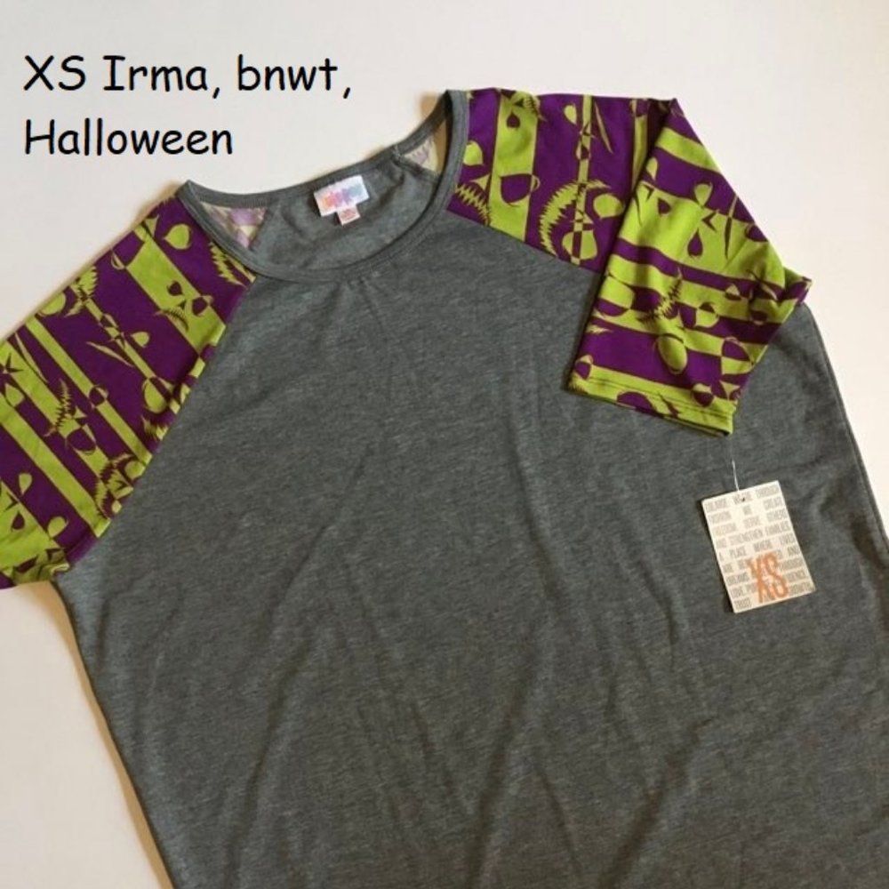 XS Lularoe Irma tunic top, Halloween print